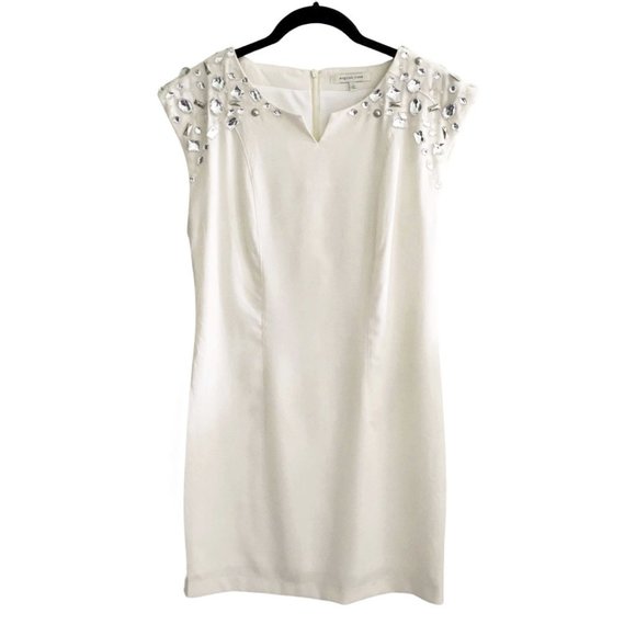 english rose Dresses & Skirts - Jewel & Stud Accented Shoulder Short Sleeve Dress